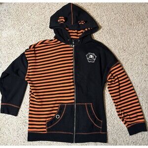 Skelanimals Diego Bat Black & Orange Striped Girls Hot Topic Oversized Hoodie XL
